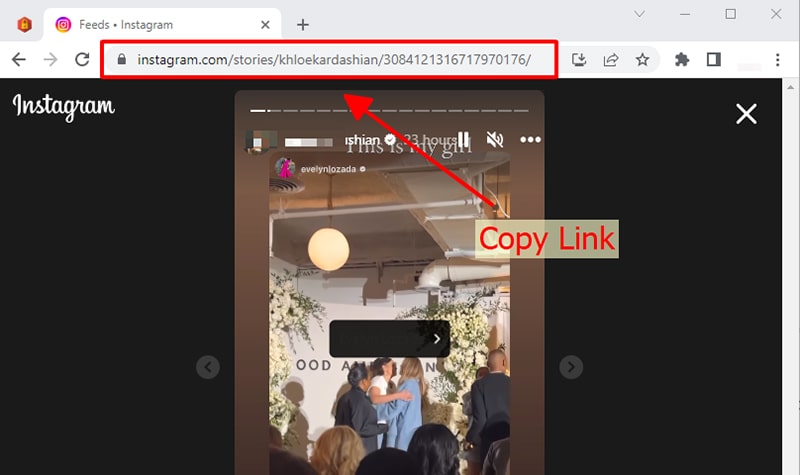 Copy the Instagram story link