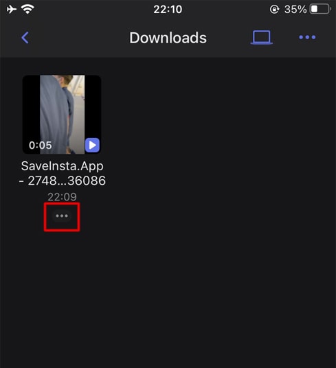 click the three dots button